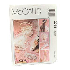 McCalls 2058 Bridal Accessories Pattern: Veil Pillow Garter Purse Lace Details